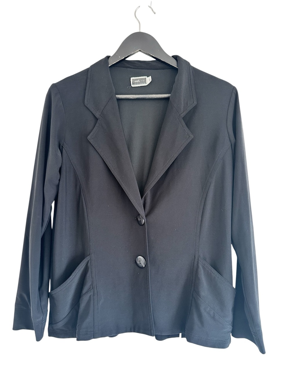 Sympli Black Two-Button Blazer Jacket Size 10